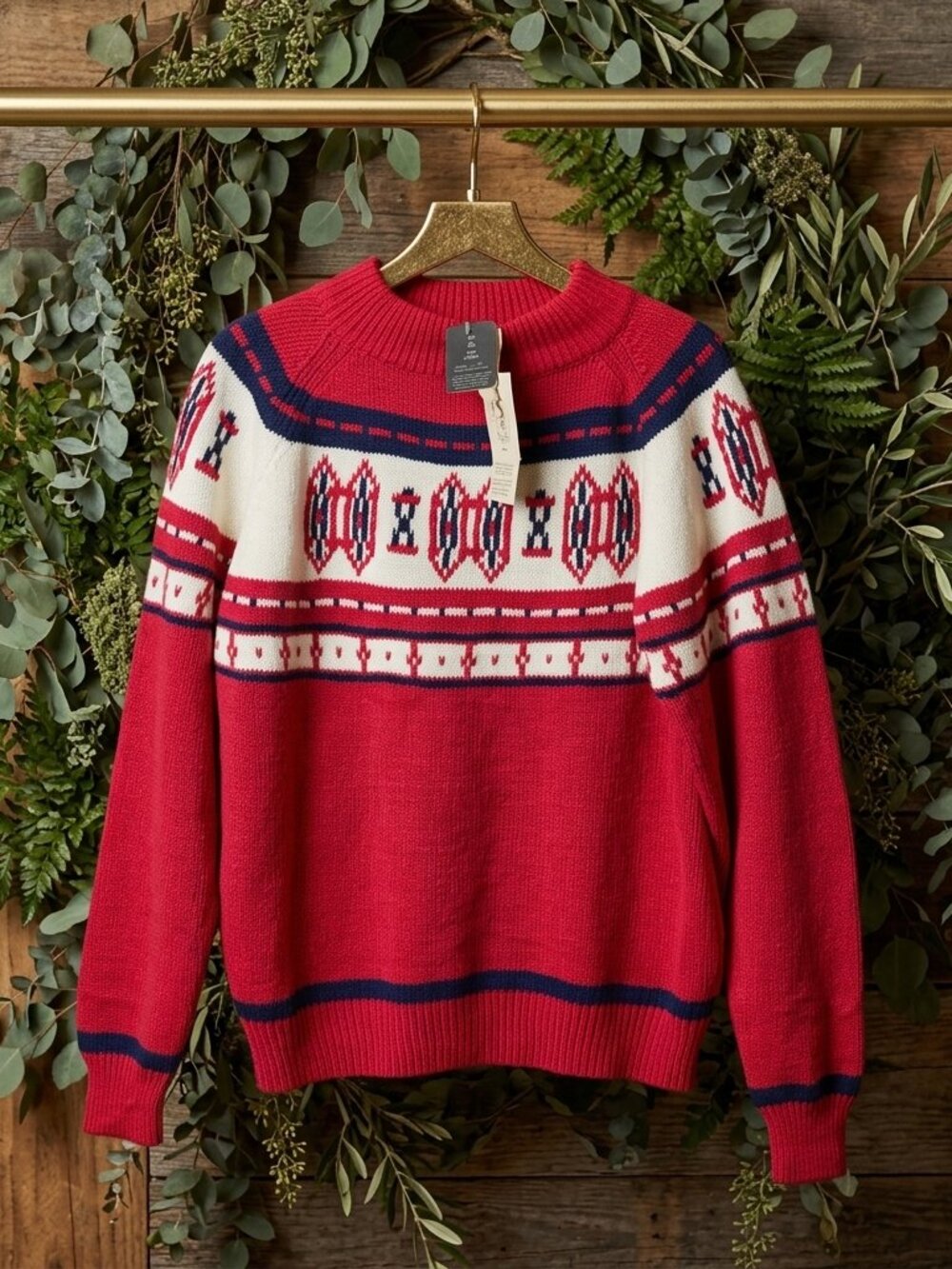 Urban Renewal Sweater Adult Unisex Large Reworked Vintage Fair Isle JC Penney